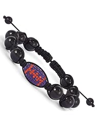 Swarovski Elements Clemson Spirit Football & Onyx Macrame Bracelet