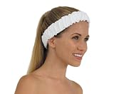 Canyon Rose Terry Spa Elasticized Headband, White (Pack of 6)