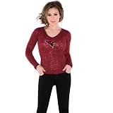 Touch by Alyssa Milano Arizona Cardinals Women's Burnout Thermal Long Sleeve T-Shirt XX Large