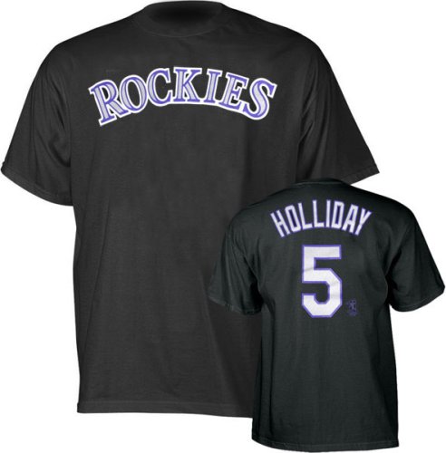 Matt Holliday Colorado Rockies Black Jersey Name and Number T-shirt