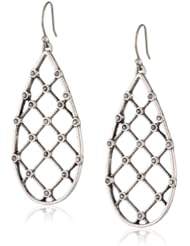 Lucky Brand "Icicle" Silver Pave Lattice Drop Earrings