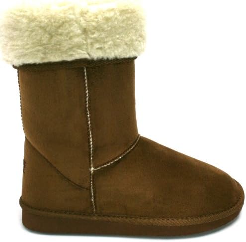 New Womens Chestnut Snugg Tall Fur Classic Sheepskin Style Boots Sz 9