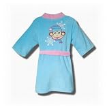 Little Monkey Fleece Robe for toddler Girls in Blue/Pink