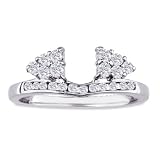 Diamond Enhancer Ring 3/8 Carat (Ctw) 14K White Gold Wrap Ring
