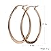 AmDxd Jewelry Titanium Stainless Steel Women's Fashion Hoop Earrings Circle Shape Rose Golden Width 29.8MM