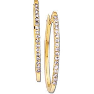 IceCarats Designer Jewelry 14K Yellow Gold 14K Yellow 1/2 Ctw Diamond Hoop Earrings.