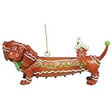 Hot Diggity Dog Dachshund Gingerbread Ornament