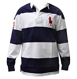Polo Ralph Lauren Classic Fit Navy and White Large Striped Mens Rugby Shirt K71SC17-NVWH-L
