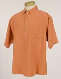Men's Short Sleeve Shirt with Mini-Plaid Pattern