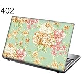 TaylorHe 15.6 inch 15 inch Laptop Skin Vinyl Decal with Colorful Patterns and Leather Effect Laminate MADE IN BRITAIN Vintage Floral Patterns for Her