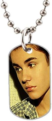 Justin bieber Fashion Aluminum Dog Tag Pet Tag Id Necklace Pendant Chain
