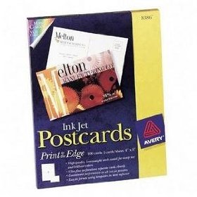 Avery Dennison 8386 4 X 6 Matte White Postcards for Ink Jet Printers