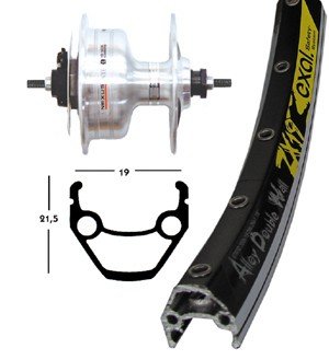V-Rad 26 x 1.75 Nabendynamo DH3N30 Laufradsatz Fahrrad