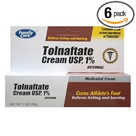 [6 Pack] Tolnaftate Cream USP 1% Antifungal Compare to Tinactin
