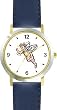 Angel In Flight No.2 - Cherub, Angel or Cupid Theme - WATCHBUDDY&reg; DELUXE TWO-TONE THEME WATCH - Arabic Numbers - Blue Leather Strap-Size-Large ( Men's Size or Jumbo Women's Size )
