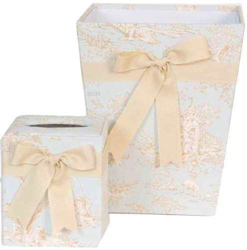 Tissue Cover & Wastebasket Set
