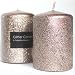 Single 7 x 10 cm Glitter Pillar Candle Bronze