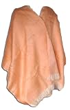 40% Off Super Soft Baby Alpaca Wool Reversible Shawl Wrap Cape Luscious Peach Color Cream Highlights