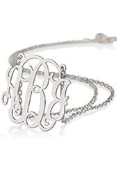 Monogram Necklace Sterling Silver Personalized Name Necklace