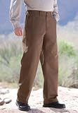 Side Elastic Waist Plain Front Twill Pants