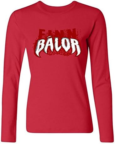 YangJJ Women's Balor Club Finn Balor Logo Long Sleeve T shirts Size XXL Red