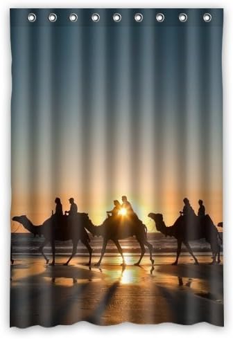 Unknown Travel Creative Design Print DIY Camel lives in the desert Shower Curtains For Bathroom Mildewproof Size 48" x 72"