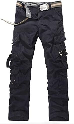 Men's Multi Pockets Cargo Pants Black 36
