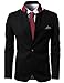 H2H Mens Fashion Slim Fit Blazer with Button Strap Collar
