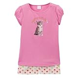 Girls' Xhilaration Cat Tee Pajama Set - Pink