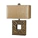 Riddle Square Open Scroll Table Lamp With Gold Speckled Shade