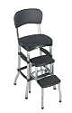 Cosco 11-120CBB1 Retro Chair and Stool, Black/Chrome