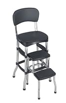 Cosco Retro Chair/Step Stool, Black #11-120CCB1