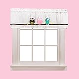 Owls White Window Valance