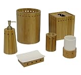 Bamboo Bathroom Accessory 6 pieces set Elite Home Fashions 71207