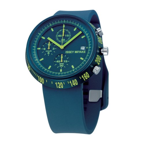 Issey Miyake Midsize SILAT002 Blue Trapezoid: AL Collection Chronograph Watch