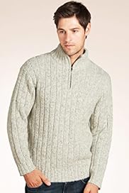 XXXL North Coast Funnel Neck Zip Jumper with Wool
