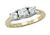0.25Ct Diamond Three Stone Engagement Ring HI-I12 10KY (SZ 4, 5, 6 , 7, 8)
