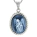 Silver Framed Guardian Angel Agate Cameo with 18" Chain