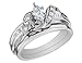 Marquise Cut Engagement Ring & Wedding Band Set 1/2 Carat (ctw) in 14K White Gold