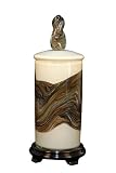 Cylinder Cremation Urn. Hand Blown Glass Urn-Ivory