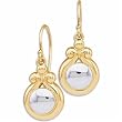 14K Two Tone Gold Dangle Earrings