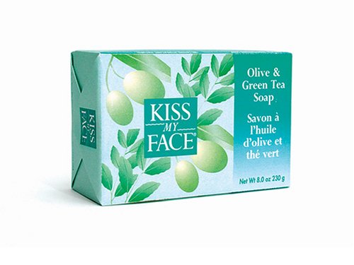 Kiss My Face Olive & Green Tea Bar Soap, 8-Ounce Bars (Pack of 8) by Kiss My Face