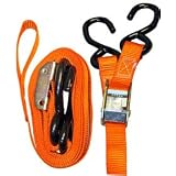 10' Orange Motorcycle & ATV Cam Buckle Tie-down Strap Kit 
