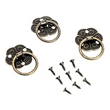 10個入り 小さな丸い金属製のハンドル 真鍮 取っ手 ドアノブ アンティーク レトロ調 ライオンヘッドパターン