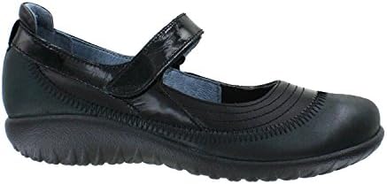 Naot Footwear Women's Kirei Black Madras Leather/Shiny Black Leather/Black Patent Flat 43 (US Women's 12) M