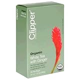 Clipper of England Organic White Tea with Ginger, Tea Bags, 20-Count Boxes (Pack of 6)