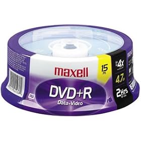 Maxell MXL-DVD+R/15 16X Write-once DVD+r Spindle