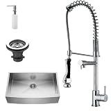 Vigo Industries VG15007 Farmhouse Faucet Dispenser Kitchen Sink, Steel