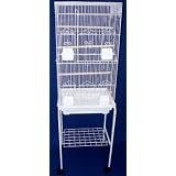 New Canary, Finch,Parakeet, Lovebird Cage W Stand On Wheels 18x14x58WHT