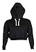 Womens Plain Crop Top Hoodies (L, Black)